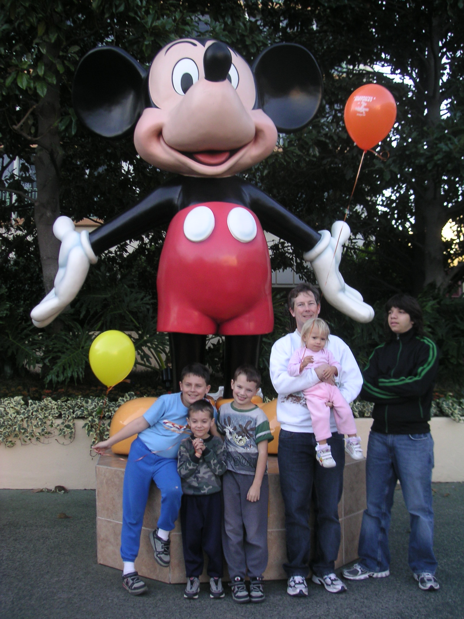 Pictures in front of Micky.