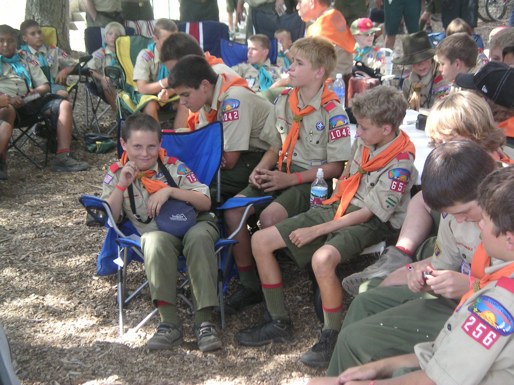 Ryan at Priesthood meeting at scout camp July 2006